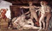 Michelangelo Buonarroti Drunkenness of Noah oil painting reproduction